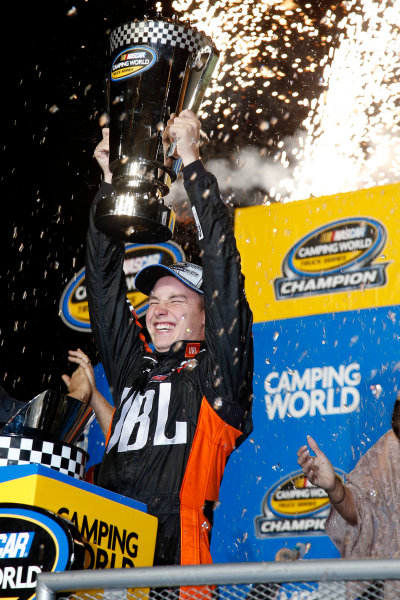 NASCAR Camping World Truck Series
Ford EcoBoost 200
Homestead-Miami Speedway, Homestead, FL USA
Friday 17 November 2017
Christopher Bell, JBL Toyota Tundra championship celebration
World Copyright: Lesley Ann Miller
LAT Images