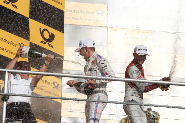 2017 DTM Round 9 
Hockenheimring, Germany 
Sunday 15 October 2017.
Podium: Marco Wittmann, BMW Team RMG, BMW M4 DTM, Stefan Reinhold, Team principal BMW Team RMG and René Rast, Audi Sport Team Rosberg, Audi RS 5 DTM 
World Copyright: Alexander Trienitz/LAT Images
ref: Digital Image 2017-DTM-HH2-AT2-2060