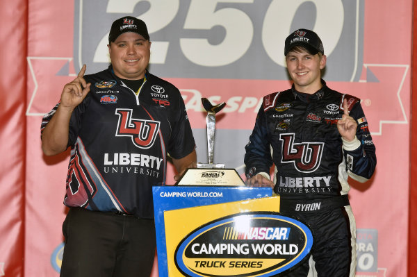 5-6 May, 2016, Kansas City, Kansas USA
William Byron celebrates his win in Victory Lane
? 2016, Nigel Kinrade
LAT Photo USA 5-6 May, 2016, Kansas City, Kansas USA
William Byron celebrates his win in Victory Lane
? 2016, Nigel Kinrade
LAT Photo USA