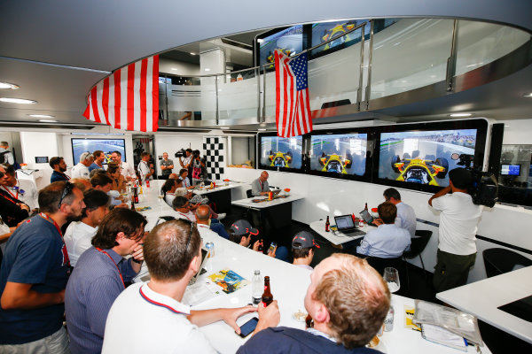 Monte Carlo, Monaco.
Sunday 28 May 2017.
McLaren adopts a distinctly American feel in the hospitality area, in celebration of their participation in the Indy 500 with Fernando Alonso, McLaren.
World Copyright: Andy Hone/LAT Images
ref: Digital Image _ONZ0928