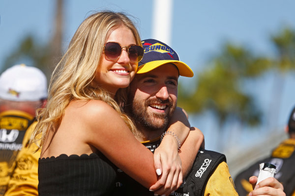 2017 Verizon IndyCar Series
Toyota Grand Prix of Long Beach
Streets of Long Beach, CA USA
Sunday 9 April 2017
James Hinchcliffe and girlfriend Rebecca Dalton
World Copyright: Phillip Abbott/LAT Images
ref: Digital Image lat_abbott_lbgp_0417_15155 2017 Verizon IndyCar Series
Toyota Grand Prix of Long Beach
Streets of Long Beach, CA USA
Sunday 9 April 2017
James Hinchcliffe and girlfriend Rebecca Dalton
World Copyright: Phillip Abbott/LAT Images
ref: Digital Image lat_abbott_lbgp_0417_15155