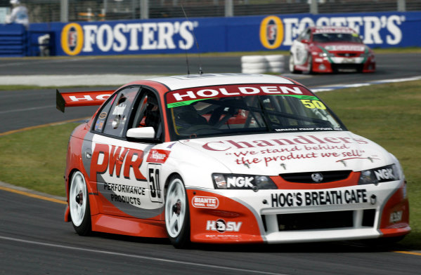 2004 Australian V8 Supercars.
Non-Championship Round. Albert Park, Melbourne, 5th - 7th March.
V8 Supercar driver Jason Bright in action in his new 04 Commodore. He went on to win the weekend.
World Copyright: Mark Horsburgh/LAT Photographic
ref: Digital Image Only
2004 Australian V8 Supercars.
Non-Championship Round. Albert Park, Melbourne, 5th - 7th March.
V8 Supercar driver Jason Bright in action in his new 04 Commodore. He went on to win the weekend.
World Copyright: Mark Horsburgh/LAT Photographic
ref: Digital Image Only
