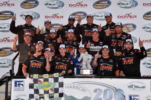 NASCAR Camping World Truck Series
Bar Harbor 200
Dover International Speedway, Dover, DE USA
Friday 2 June 2017
Johnny Sauter, Allegiant Airlines Chevrolet Silverado celebrates his win in Victory Lane
World Copyright: Nigel Kinrade
LAT Images
ref: Digital Image 17DOV1nk06866 NASCAR Camping World Truck Series
Bar Harbor 200
Dover International Speedway, Dover, DE USA
Friday 2 June 2017
Johnny Sauter, Allegiant Airlines Chevrolet Silverado celebrates his win in Victory Lane
World Copyright: Nigel Kinrade
LAT Images
ref: Digital Image 17DOV1nk06866