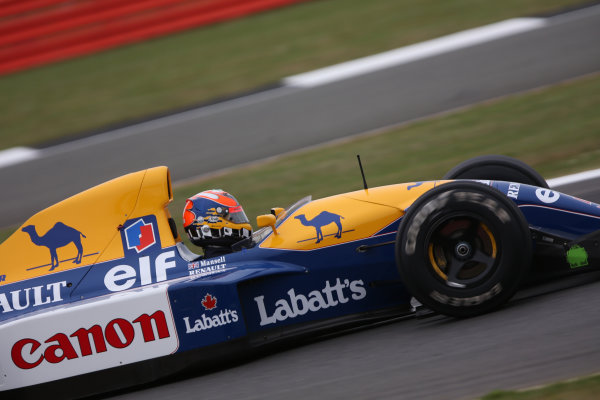 Silverstone, Northamptonshire, UK. 
Saturday 15 July 2017.
Karun Chandhok drives the Championship winning Williams FW14B Renault, raced in 1992 by Nigel Mansell, as part of the Williams 40th Anniversary celebrations.
World Copyright: Dom Romney/LAT Images 
ref: Digital Image 11DXA6916