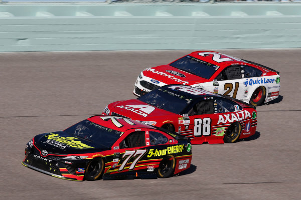 Monster Energy NASCAR Cup Series
Ford EcoBoost 400
Homestead-Miami Speedway, Homestead, FL USA
Sunday 19 November 2017
Erik Jones, Furniture Row Racing, 5-hour ENERGY Extra Strength Toyota Camry Dale Earnhardt Jr, Hendrick Motorsports, Axalta Chevrolet SS Ryan Blaney, Wood Brothers Racing, Motorcraft/Quick Lane Tire & Auto Center Ford Fusion
World Copyright: Matthew T. Thacker
LAT Images Monster Energy NASCAR Cup Series
Ford EcoBoost 400
Homestead-Miami Speedway, Homestead, FL USA
Sunday 19 November 2017
Erik Jones, Furniture Row Racing, 5-hour ENERGY Extra Strength Toyota Camry Dale Earnhardt Jr, Hendrick Motorsports, Axalta Chevrolet SS Ryan Blaney, Wood Brothers Racing, Motorcraft/Quick Lane Tire & Auto Center Ford Fusion
World Copyright: Matthew T. Thacker
LAT Images