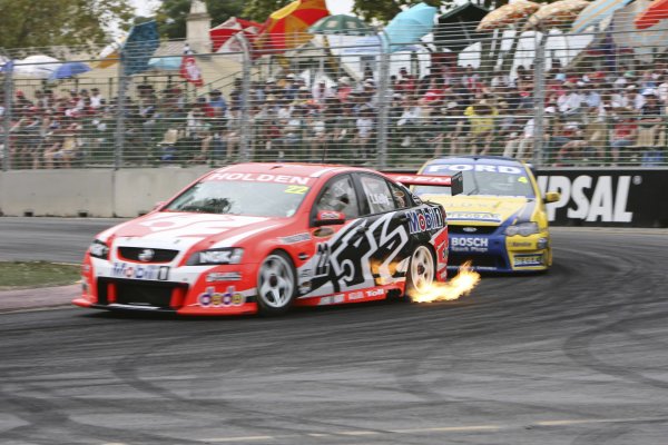 2007 Australian V8 Supercars - Clipsal 500.
Adelaide, Australia. 1st - 4th March 2007.
Todd Kelly (Holden Racing Team Commodore VE) leads James Courtney (Stone Brothers Racing Ford Falcon BF). Action.
World Copyright: Mark Horsburgh/LAT Photographic
ref: Digital Image Kelly T-HRT-RD01-07-1202
2007 Australian V8 Supercars - Clipsal 500.
Adelaide, Australia. 1st - 4th March 2007.
Todd Kelly (Holden Racing Team Commodore VE) leads James Courtney (Stone Brothers Racing Ford Falcon BF). Action.
World Copyright: Mark Horsburgh/LAT Photographic
ref: Digital Image Kelly T-HRT-RD01-07-1202