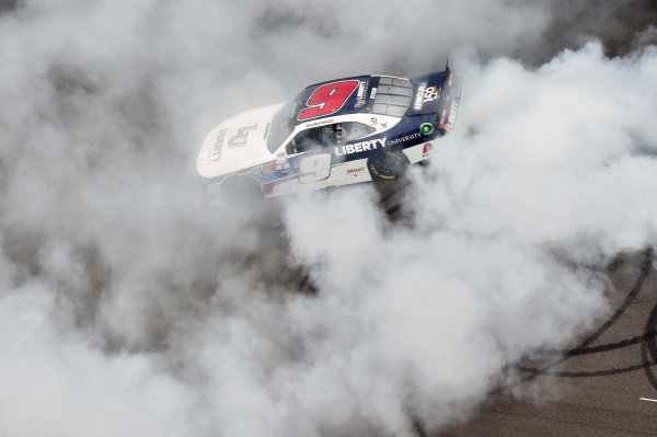 NASCAR XFINITY Series
Lilly Diabetes 250
Indianapolis Motor Speedway, Indianapolis, IN USA
Saturday 22 July 2017
William Byron, Liberty University Chevrolet Camaro celebrates his win
World Copyright: Nigel Kinrade
LAT Images