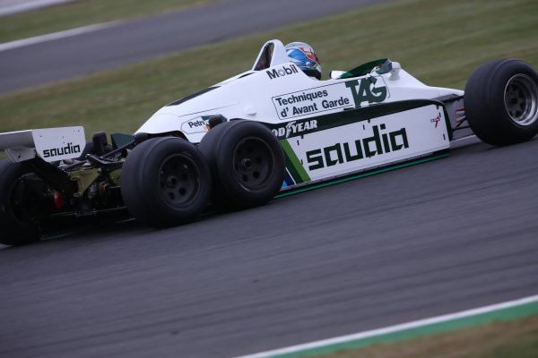 Silverstone, Northamptonshire, UK.
Saturday 15 July 2017.
Paul di Resta drives a 1982 Williams FW08B Cosworth 6 wheeled F1 car in a parade as part of the Williams 40th Anniversary celebrations.
World Copyright: Dom Romney/LAT Images
ref: Digital Image 11DXA7101 Silverstone, Northamptonshire, UK.
Saturday 15 July 2017.
Paul di Resta drives a 1982 Williams FW08B Cosworth 6 wheeled F1 car in a parade as part of the Williams 40th Anniversary celebrations.
World Copyright: Dom Romney/LAT Images
ref: Digital Image 11DXA7101