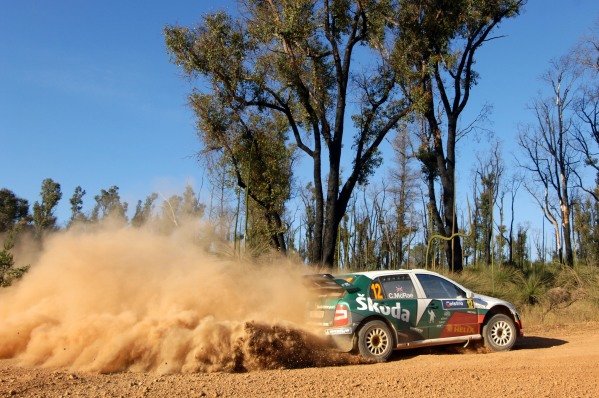 Colin McRae (GBR) with co-driver Nicky Grist (GBR) Skoda Fabia WRC on stage 8.
FIA World Rally Championship, Rd 16, Leg One, Rally Australia, Perth, Western Australia,11 November 2005.
DIGITAL IMAGE
Leg 1.
Colin McRae (GBR) with co-driver Nicky Grist (GBR) Skoda Fabia WRC on stage 8.
FIA World Rally Championship, Rd 16, Leg One, Rally Australia, Perth, Western Australia,11 November 2005.
DIGITAL IMAGE
Leg 1.