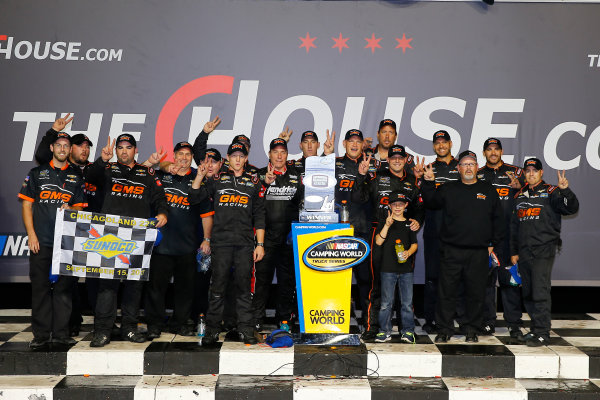 NASCAR Camping World Truck Series
TheHouse.com 225
Chicagoland Speedway, Joliet, IL USA
Friday 15 September 2017
Johnny Sauter, ISMConnect Chevrolet Silverado celebrates in victory lane
World Copyright: Russell LaBounty
LAT Images NASCAR Camping World Truck Series
TheHouse.com 225
Chicagoland Speedway, Joliet, IL USA
Friday 15 September 2017
Johnny Sauter, ISMConnect Chevrolet Silverado celebrates in victory lane
World Copyright: Russell LaBounty
LAT Images