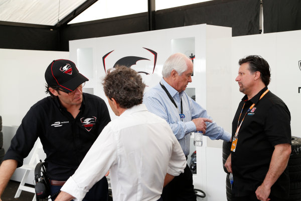 Miami e-Prix 2015.
First Practice Session
Alain Prost, Michael Andretti - Andretti President, Chairman and CEO. 
FIA Formula E World Championship.
Miami, Florida, USA.
Saturday 14 March 2015.

Copyright: Adam Warner / LAT / FE
ref: Digital Image _L5R3457