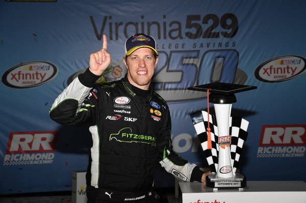 NASCAR XFINITY Series
Virginia529 College Savings 250
Richmond Raceway, Richmond, VA USA
Saturday 9 September 2017
Brad Keselowski, Fitzgerald Glider Kits Ford Mustang wins
World Copyright: Rusty Jarrett
LAT Images NASCAR XFINITY Series
Virginia529 College Savings 250
Richmond Raceway, Richmond, VA USA
Saturday 9 September 2017
Brad Keselowski, Fitzgerald Glider Kits Ford Mustang wins
World Copyright: Rusty Jarrett
LAT Images