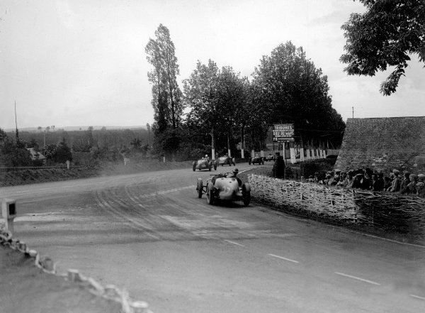 1935 Le Mans 24 hours.
Le Mans, France. 15-16 June 1935.
Anne-Rose Itier/Robert Jacob (Fiat 508S Ballila, number 45) leads unknown, Raymond Sommer/d'Edrez de Sauge (Alfa Romeo 8C), Clifton Penn-Hughes/Thomas Fotheringham and John Elwes/Mortimer Morris-Goodall (both Aston Martin Ulster).
Ref-Motor 729/3.
World Copyright - LAT Photographic 1935 Le Mans 24 hours.
Le Mans, France. 15-16 June 1935.
Anne-Rose Itier/Robert Jacob (Fiat 508S Ballila, number 45) leads unknown, Raymond Sommer/d'Edrez de Sauge (Alfa Romeo 8C), Clifton Penn-Hughes/Thomas Fotheringham and John Elwes/Mortimer Morris-Goodall (both Aston Martin Ulster).
Ref-Motor 729/3.
World Copyright - LAT Photographic