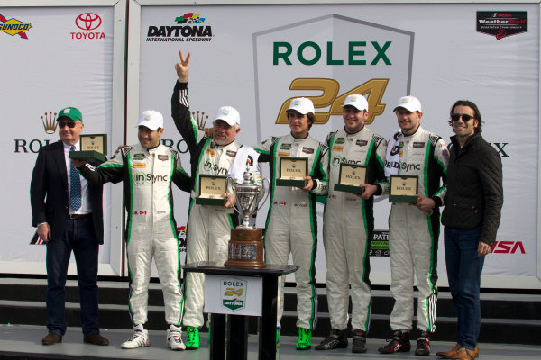 2017 Rolex 24 Hours.
Daytona, Florida, USA
Sunday 29 January 2017.
Race winner GTD, #28 Alegra Motorsports Porsche 911 GT3 R: Daniel Morad, Jesse Lazare, Carlos de Quesada, Michael de Quesada, Michael Christensen
World Copyright: Alexander Trienitz/LAT Images
ref: Digital Image 2017-24h-Daytona-AT2-3551 2017 Rolex 24 Hours.
Daytona, Florida, USA
Sunday 29 January 2017.
Race winner GTD, #28 Alegra Motorsports Porsche 911 GT3 R: Daniel Morad, Jesse Lazare, Carlos de Quesada, Michael de Quesada, Michael Christensen
World Copyright: Alexander Trienitz/LAT Images
ref: Digital Image 2017-24h-Daytona-AT2-3551