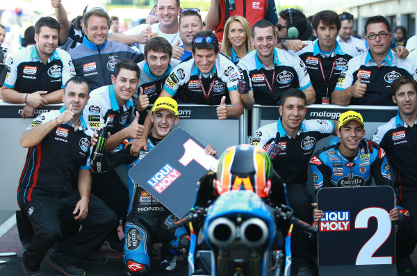 2017 Moto3 Championship - Round 12
Silverstone, Northamptonshire, UK.
Sunday 27 August 2017
Race winner Aron Canet, Estrella Galicia 0,0, second place Enea Bastianini, Estrella Galicia 0,0,
World Copyright: Gold and Goose / LAT Images
ref: Digital Image 1111 2017 Moto3 Championship - Round 12
Silverstone, Northamptonshire, UK.
Sunday 27 August 2017
Race winner Aron Canet, Estrella Galicia 0,0, second place Enea Bastianini, Estrella Galicia 0,0,
World Copyright: Gold and Goose / LAT Images
ref: Digital Image 1111
