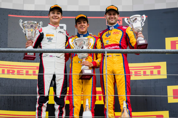 2017 GP3 Series Round 5.
Spa-Francorchamps, Spa, Belgium.
Sunday 27 August 2017.
George Russell (GBR, ART Grand Prix), Giuliano Alesi (FRA, Trident), Ryan Tveter (USA, Trident).
Photo: Zak Mauger/GP3 Series Media Service.
ref: Digital Image _56I3162 2017 GP3 Series Round 5.
Spa-Francorchamps, Spa, Belgium.
Sunday 27 August 2017.
George Russell (GBR, ART Grand Prix), Giuliano Alesi (FRA, Trident), Ryan Tveter (USA, Trident).
Photo: Zak Mauger/GP3 Series Media Service.
ref: Digital Image _56I3162