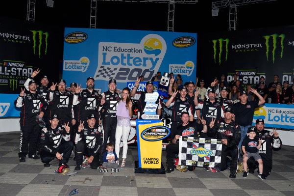 NASCAR Camping World Truck Series
North Carolina Education Lottery 200
Charlotte Motor Speedway, Concord, NC USA
Friday 19 May 2017
Kyle Busch, Cessna Toyota Tundra celebrates his win in Victory Lane
World Copyright: Nigel Kinrade
LAT Images
ref: Digital Image 17CLT1nk04911