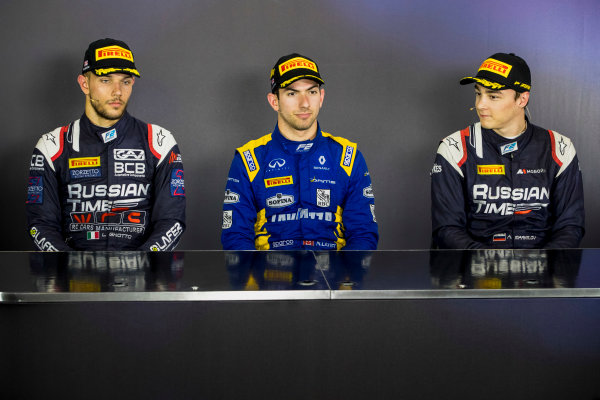 2017 FIA Formula 2 Round 6.
Silverstone, Northamptonshire, UK.
Sunday 16 July 2017.
Luca Ghiotto (ITA, RUSSIAN TIME), Nicholas Latifi (CAN, DAMS), Artem Markelov (RUS, RUSSIAN TIME).
Photo: Zak Mauger/FIA Formula 2.
ref: Digital Image _56I0829 2017 FIA Formula 2 Round 6.
Silverstone, Northamptonshire, UK.
Sunday 16 July 2017.
Luca Ghiotto (ITA, RUSSIAN TIME), Nicholas Latifi (CAN, DAMS), Artem Markelov (RUS, RUSSIAN TIME).
Photo: Zak Mauger/FIA Formula 2.
ref: Digital Image _56I0829