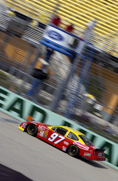 NASCAR Winton Cup Ford 400, Homestead-Miami Speedway, Homestead, Florida, USA 17 November,2002
Kurt Busch speeds to the pole in his "Little Tykes" racecar.
Copyright-F
Peirce Williams/MMP-Inc. 2002
LAT Photographic NASCAR Winton Cup Ford 400, Homestead-Miami Speedway, Homestead, Florida, USA 17 November,2002
Kurt Busch speeds to the pole in his "Little Tykes" racecar.
Copyright-F
Peirce Williams/MMP-Inc. 2002
LAT Photographic
