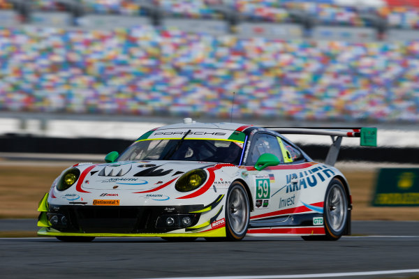 IMSA WeatherTech SportsCar Championship
Rolex 24 Hours
Daytona Beach, Florida, USA
Thursday 25 January 2018
#59 Manthey Racing Porsche 911 GT3 R, GTD: Steve Smith, Harald Proczyk, Sven Muller, Matteo Cairoli, Randy Walls
World Copyright: Jake Galstad
LAT Images

ref: Digital Image galstad-DIS-ROLEX-0118-294111