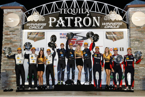 2017 IMSA WeatherTech SportsCar Championship
Mobil 1 Twelve Hours of Sebring
Sebring International Raceway, Sebring, FL USA
Saturday 18 March 2017
5, Cadillac DPi, P, Joao Barbosa, Christian Fittipaldi, Filipe Albuquerque, 10, Cadillac DPi, P, Ricky Taylor, Jordan Taylor, Alexander Lynn, 31, Cadillac DPi, P, Dane Cameron, Eric Curran, Michael Conway, podium
World Copyright: Michael L. Levitt/LAT Images
ref: Digital Image levitt_seb_0317-31931 2017 IMSA WeatherTech SportsCar Championship
Mobil 1 Twelve Hours of Sebring
Sebring International Raceway, Sebring, FL USA
Saturday 18 March 2017
5, Cadillac DPi, P, Joao Barbosa, Christian Fittipaldi, Filipe Albuquerque, 10, Cadillac DPi, P, Ricky Taylor, Jordan Taylor, Alexander Lynn, 31, Cadillac DPi, P, Dane Cameron, Eric Curran, Michael Conway, podium
World Copyright: Michael L. Levitt/LAT Images
ref: Digital Image levitt_seb_0317-31931