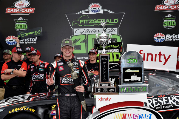 NASCAR Xfinity Series
Fitzgerald Glider Kits 300
Bristol Motor Speedway, Bristol, TN USA
Saturday 22 April 2017
Erik Jones, Reser's American Classic Toyota Camry
World Copyright: Rusty Jarrett
LAT Images
ref: Digital Image 17BMS1rj_7609 NASCAR Xfinity Series
Fitzgerald Glider Kits 300
Bristol Motor Speedway, Bristol, TN USA
Saturday 22 April 2017
Erik Jones, Reser's American Classic Toyota Camry
World Copyright: Rusty Jarrett
LAT Images
ref: Digital Image 17BMS1rj_7609