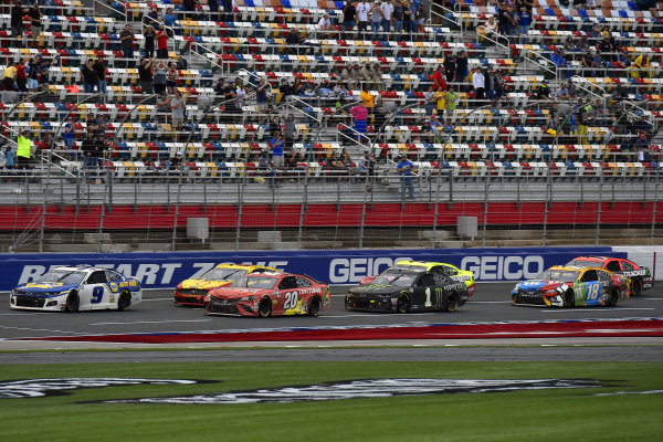 #9: Chase Elliott, Hendrick Motorsports, Chevrolet Camaro NAPA Auto Parts, #20: Erik Jones, Joe Gibbs Racing, Toyota Camry Craftsman ACE/CMN, #22: Joey Logano, Team Penske, Ford Mustang Shell Pennzoil/Autotrader #9: Chase Elliott, Hendrick Motorsports, Chevrolet Camaro NAPA Auto Parts, #20: Erik Jones, Joe Gibbs Racing, Toyota Camry Craftsman ACE/CMN, #22: Joey Logano, Team Penske, Ford Mustang Shell Pennzoil/Autotrader