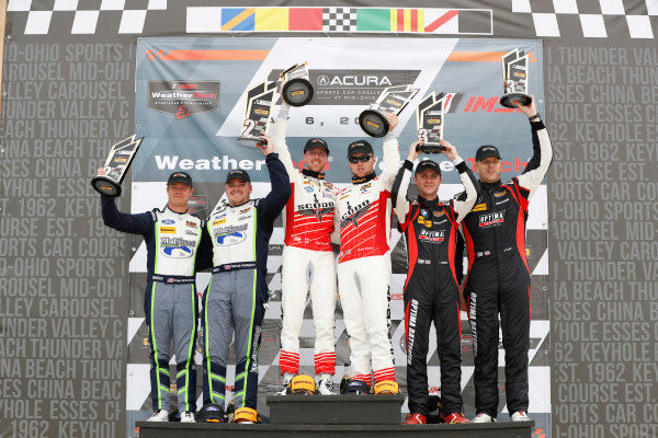#60 Roush Performance / KohR Motorsports, Ford Mustang GT4, GS: Nate Stacy, Kyle Marcelli, podium, #8 Multimatic Motorsports, Ford Mustang GT4, GS: Chad McCumbee, Patrick Gallagher, #82 BimmerWorld Racing, BMW M4 GT4, GS: James Clay, Tyler Cooke #60 Roush Performance / KohR Motorsports, Ford Mustang GT4, GS: Nate Stacy, Kyle Marcelli, podium, #8 Multimatic Motorsports, Ford Mustang GT4, GS: Chad McCumbee, Patrick Gallagher, #82 BimmerWorld Racing, BMW M4 GT4, GS: James Clay, Tyler Cooke