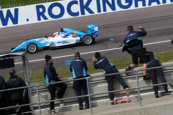 2016 BRDC British Formula 3 Championship,
Rockingham, Northamptonshire. 
30th April - 1st May 2016.
Thomas Randle (AUS) Douglas Motorsport BRDC F3.
World Copyright: Ebrey / LAT Photographic.