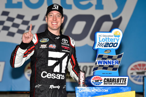 NASCAR Camping World Truck Series
North Carolina Education Lottery 200
Charlotte Motor Speedway, Concord, NC USA
Friday 19 May 2017
Kyle Busch, Cessna Toyota Tundra celebrates his win in Victory Lane
World Copyright: Nigel Kinrade
LAT Images
ref: Digital Image 17CLT1nk04956