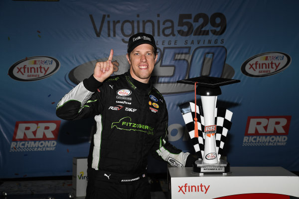 NASCAR XFINITY Series
Virginia529 College Savings 250
Richmond Raceway, Richmond, VA USA
Saturday 9 September 2017
Brad Keselowski, Fitzgerald Glider Kits Ford Mustang wins
World Copyright: Rusty Jarrett
LAT Images NASCAR XFINITY Series
Virginia529 College Savings 250
Richmond Raceway, Richmond, VA USA
Saturday 9 September 2017
Brad Keselowski, Fitzgerald Glider Kits Ford Mustang wins
World Copyright: Rusty Jarrett
LAT Images