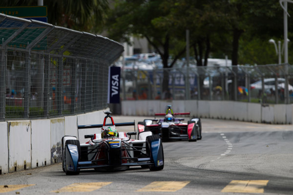 2015/2016 FIA Formula E Championship.
Putrajaya ePrix, Putrajaya, Malaysia.
Saturday 7 November 2015.
Race
Nathanael Berthon (FRA), Team Aguri - Spark SRT_01E leads Sam Bird (GBR), DS Virgin Racing DSV-01
Photo: Sam Bloxham/FIA Formula E/LAT
ref: Digital Image _G7C9392 2015/2016 FIA Formula E Championship.
Putrajaya ePrix, Putrajaya, Malaysia.
Saturday 7 November 2015.
Race
Nathanael Berthon (FRA), Team Aguri - Spark SRT_01E leads Sam Bird (GBR), DS Virgin Racing DSV-01
Photo: Sam Bloxham/FIA Formula E/LAT
ref: Digital Image _G7C9392