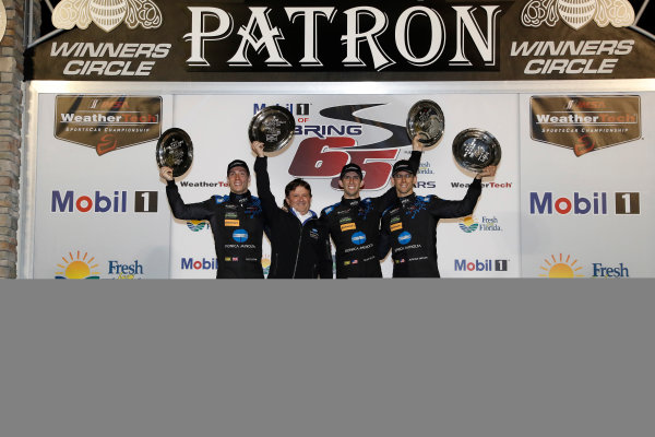 2017 IMSA WeatherTech SportsCar Championship
Mobil 1 Twelve Hours of Sebring
Sebring International Raceway, Sebring, FL USA
Saturday 18 March 2017
10, Cadillac DPi, P, Ricky Taylor, Jordan Taylor, Alexander Lynn, podium
World Copyright: Michael L. Levitt/LAT Images
ref: Digital Image levitt_seb_0317-31902 2017 IMSA WeatherTech SportsCar Championship
Mobil 1 Twelve Hours of Sebring
Sebring International Raceway, Sebring, FL USA
Saturday 18 March 2017
10, Cadillac DPi, P, Ricky Taylor, Jordan Taylor, Alexander Lynn, podium
World Copyright: Michael L. Levitt/LAT Images
ref: Digital Image levitt_seb_0317-31902